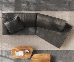 Big-SofaSnoosh 400x150 cm Mikrofaser Schwarz Vintage Recamiere rechts Sofort versandfertig