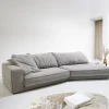 Big-SofaSnoosh 400x150 cm Strukturstoff Soft Grau Recamiere rechts Sofort versandfertig