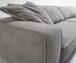 Big-SofaSnoosh 400x150 cm Strukturstoff Soft Grau Recamiere rechts Sofort versandfertig