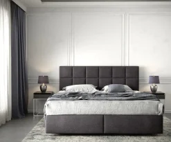 BoxspringbettDream-Fine 180x200 cm Mikrofaser Schwarz mit Matratze und Topper Sofort versandfertig