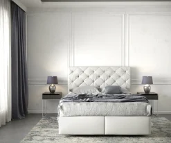BoxspringbettDream-Great 140x200 cm Kunstleder Weiß mit Matratze und Topper Sofort versandfertig
