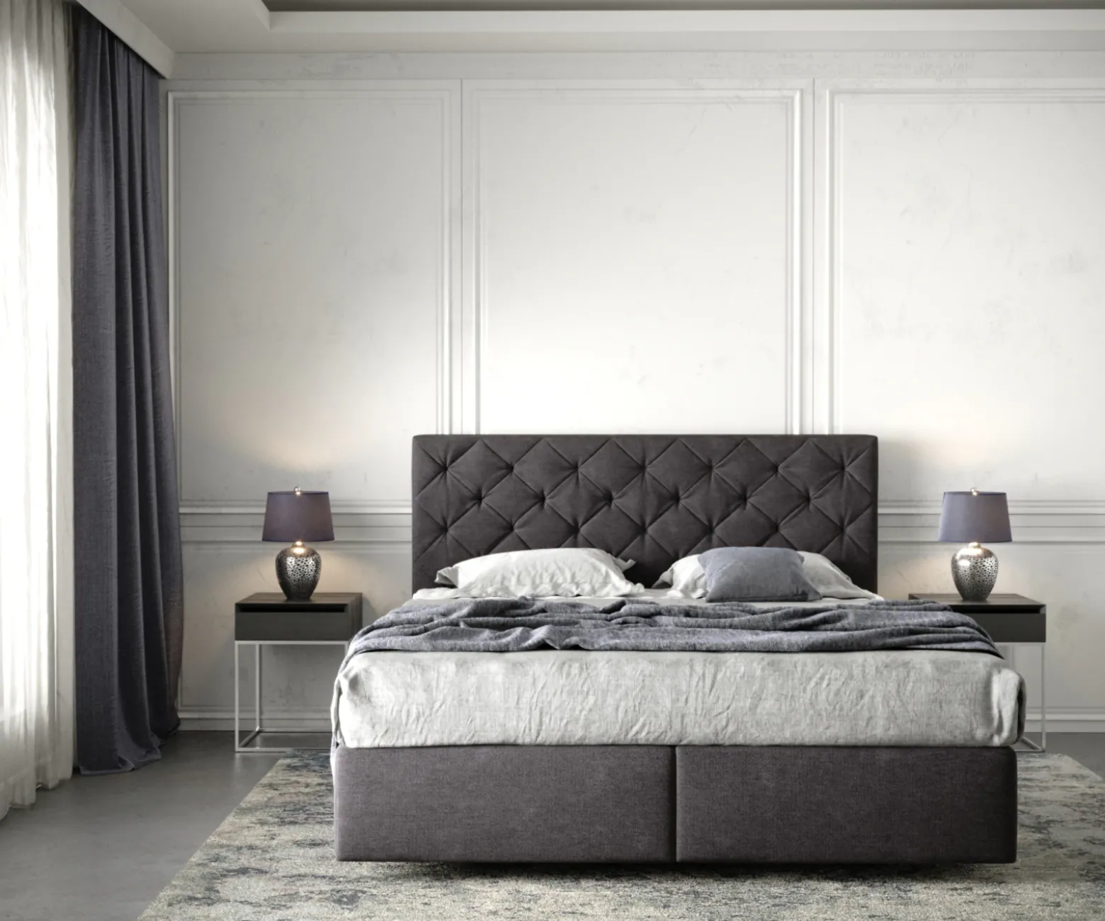 BoxspringbettDream-Great 160x200 cm Mikrofaser Schwarz mit Matratze und Topper Sofort versandfertig