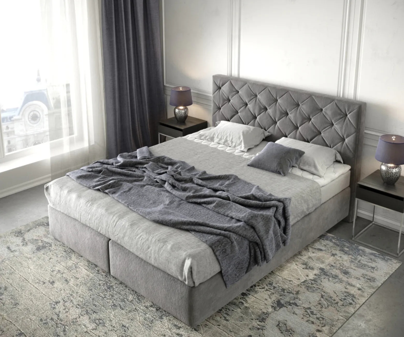 BoxspringbettDream-Great 160x200 cm Mikrofaser Taupe mit Matratze und Topper Sofort versandfertig