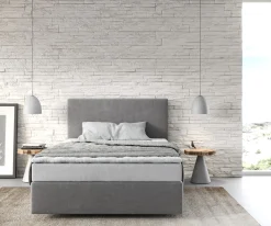 BoxspringbettDream-Well 120x200 cm Mikrofaser Grau mit Matratze und Topper Sofort versandfertig
