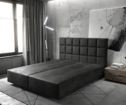 BoxspringgestellDream-Fine 180x200 cm Mikrofaser Anthrazit Vintage Sofort versandfertig