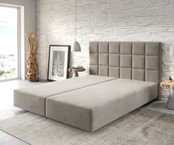 BoxspringgestellDream-Fine 160x200 cm Mikrofaser Beige Sofort versandfertig