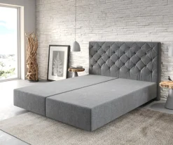 BoxspringgestellDream-Great 160x200 cm Mikrofaser Anthrazit Sofort versandfertig