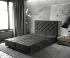 BoxspringgestellDream-Great 140x200 cm Mikrofaser Anthrazit Vintage Sofort versandfertig