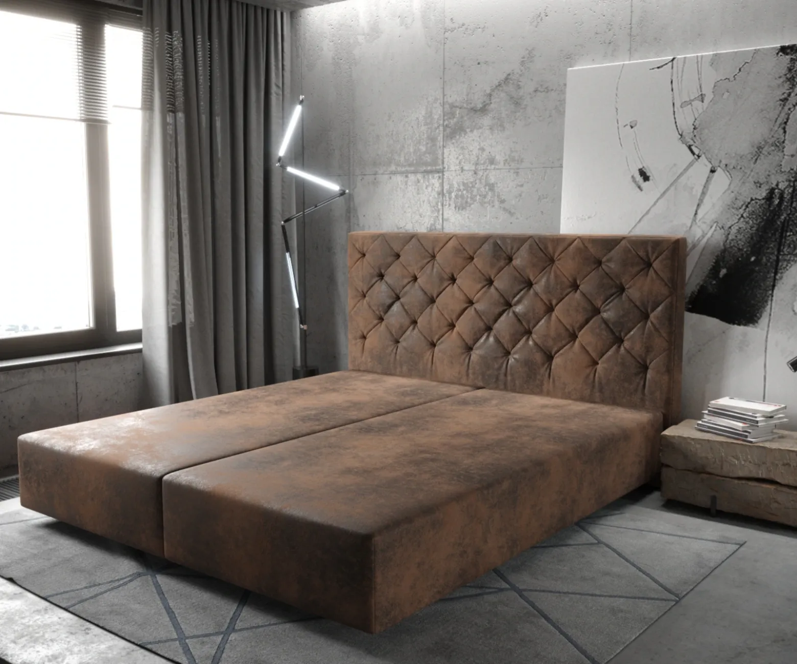 BoxspringgestellDream-Great 180x200 cm Mikrofaser Braun Sofort versandfertig