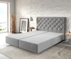 BoxspringgestellDream-Great 160x200 cm Mikrofaser Grau Sofort versandfertig
