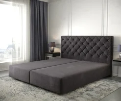 BoxspringgestellDream-Great 180x200 cm Mikrofaser Schwarz Sofort versandfertig