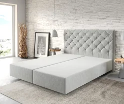 BoxspringgestellDream-Great 160x200 cm Mikrofaser Silbergrau Sofort versandfertig