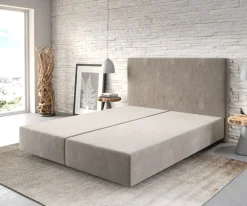 BoxspringgestellDream-Well 160x200 cm Mikrofaser Beige Sofort versandfertig