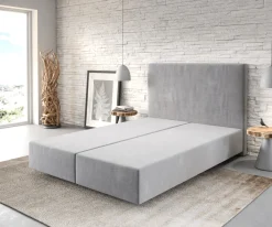 BoxspringgestellDream-Well 140x200 cm Mikrofaser Grau Sofort versandfertig