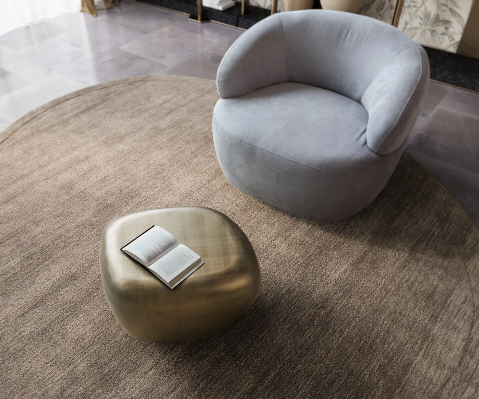 CouchtischCaramia 55x45 cm Metallic Gold Sofort versandfertig