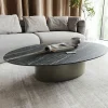 CouchtischCasilda 150x90 cm Keramik Laminam®Noir Desir Braun Mittelfuß Effektfinish Titan Sofort versandfertig