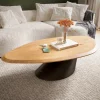 CouchtischEdge Organisch 140x76 cm Eiche Natur Conis Metall Schwarz Flow- Versandfertig ca. 25.11.26