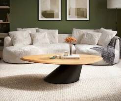 CouchtischEdge Organisch 140x76 cm Eiche Natur Conis Metall Schwarz Flow- Versandfertig ca. 25.11.26