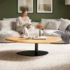 CouchtischEdge Organisch 140x76 cm Eiche Natur Vibany Metall Schwarz Flow- Sofort versandfertig