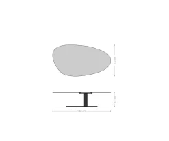 CouchtischEdge Oval 140x75 cm Eiche Natur Runde Kante Vibany Edelstahl gebürstet Sofort versandfertig