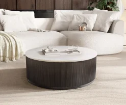 CouchtischFiorano 90x90 cm Marmor Weiß Metall Black Antique Sofort versandfertig