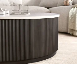 CouchtischFiorano 90x90 cm Marmor Weiß Metall Black Antique Sofort versandfertig