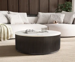 CouchtischFiorano 90x90 cm Marmor Weiß Metall Black Antique Sofort versandfertig