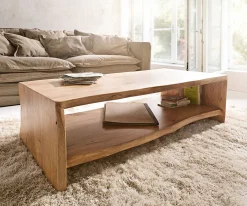 CouchtischLive-Edge 130x60 cm Akazie Natur Baumkante Sofort versandfertig