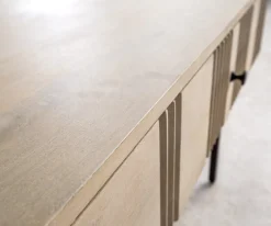 CouchtischNereos 130x60 cm Mango White Wash Metall Schwarz Sofort versandfertig