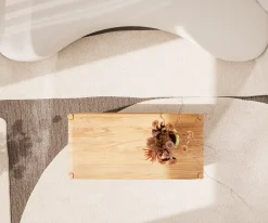 CouchtischSimcha 100x50 cm Akazie Natur 2 Klappen Sofort versandfertig