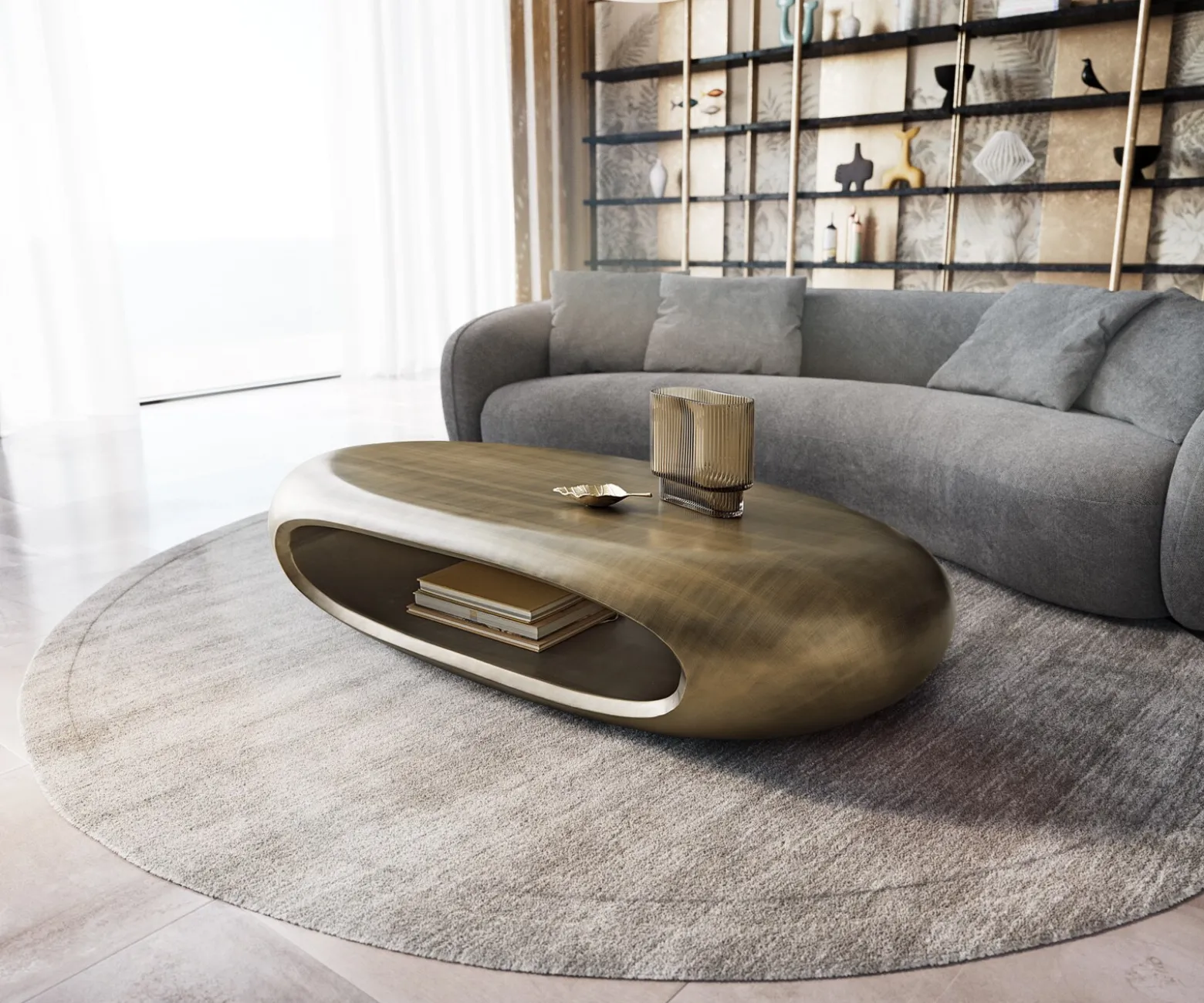 CouchtischSinor 140x65 cm Metallic Gold Versandfertig ca. 25.09.26