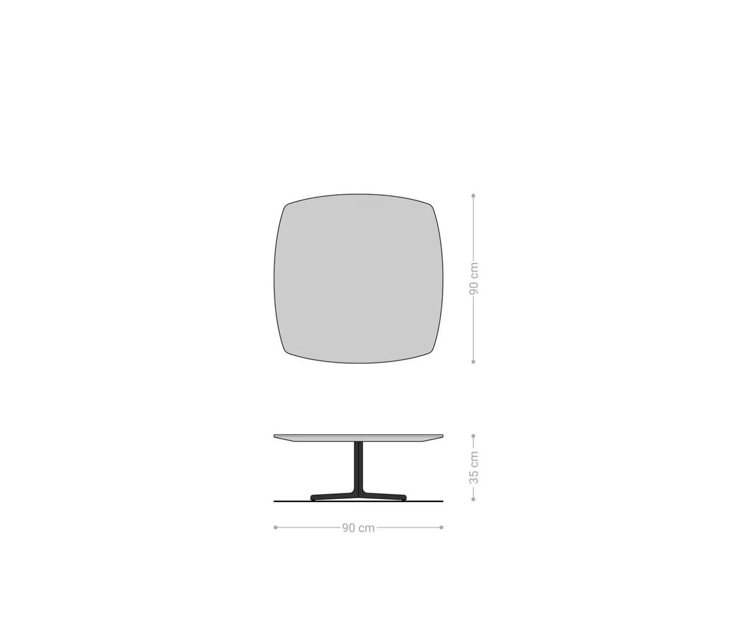CouchtischTalita 90x90 cm Ulme Natur Metall Effektfinish Titan Sofort versandfertig