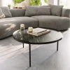 CouchtischTorell 80x80 cm Keramik Laminam®Noir Desir Braun Metallrahmen Effektfinish Titan Sofort versandfertig