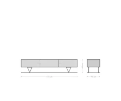 Designer-LowboardWyatt 175 cm Sheesham Natur 2 Türen 1 Klappe Sofort versandfertig