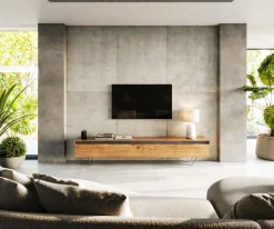 Design-LowboardStonegrace 240 cm Akazie Natur Schiefer 4 Türen Sofort versandfertig