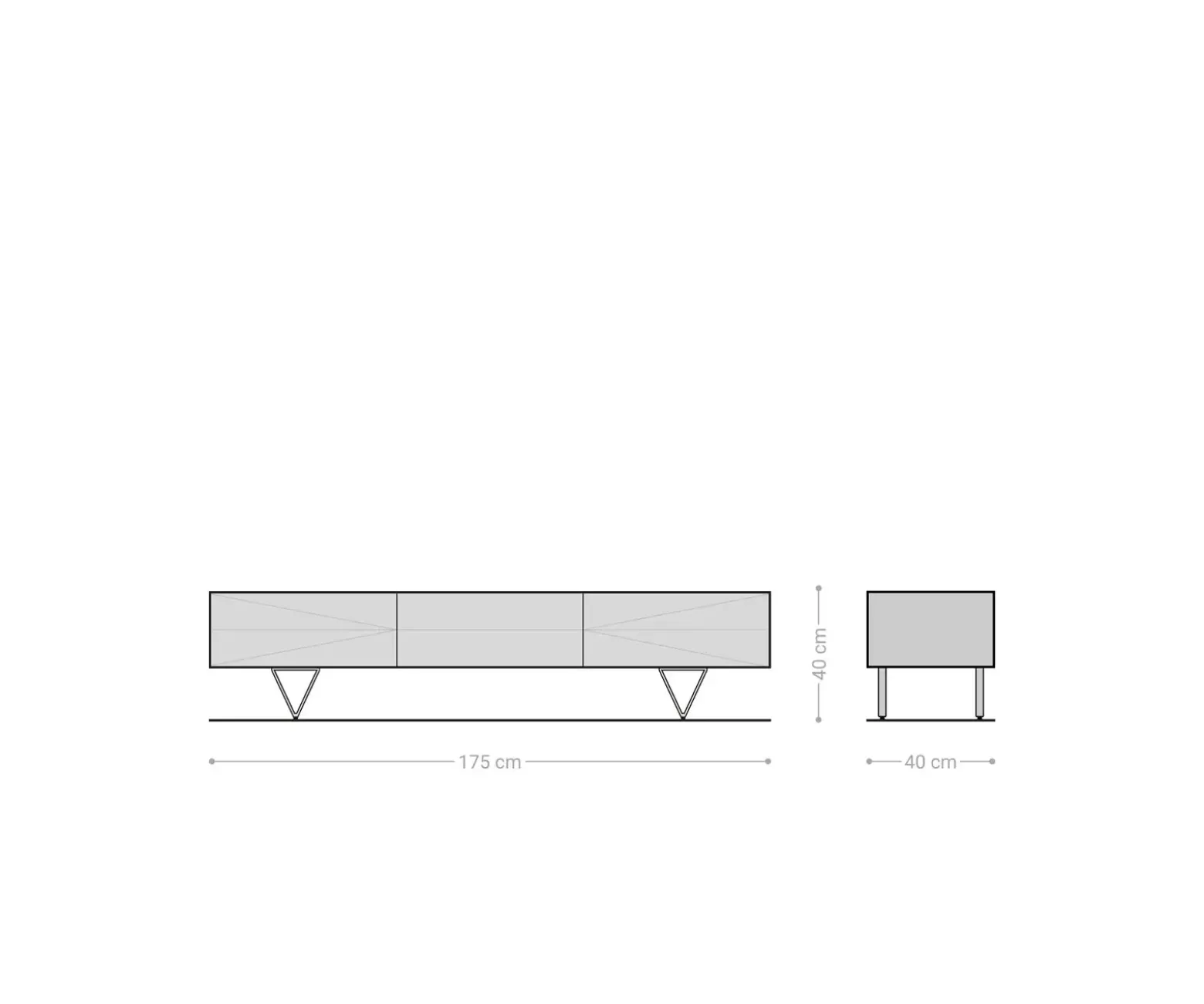 Design-LowboardWyatt 175 cm Akazie Braun 1 Klappe Sofort versandfertig
