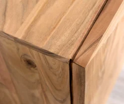 Design-SideboardWyatt 175 cm 3D Optik mittig Akazie Natur Edelstahl Sofort versandfertig