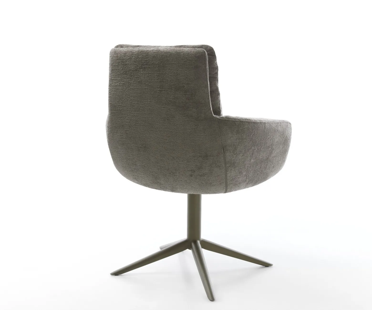 DrehstuhlAbelia-Flex mit Armlehnen Bouclé Soft Schlamm Fußkreuz Effektfinish Titan 360° drehbar Wippfunktion Sofort versandfertig