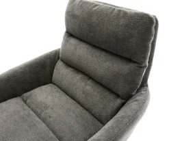 DrehstuhlAbelia-Flex mit Armlehnen Bouclé Soft Schlamm Fußkreuz Edelstahl 360° drehbar Wippfunktion Sofort versandfertig