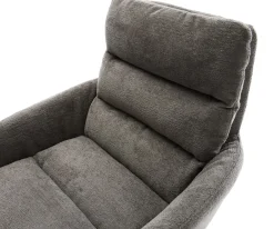 DrehstuhlAbelia-Flex mit Armlehnen Bouclé Soft Schlamm Holzgestell kantig Natur 360° drehbar Versandfertig ca. 28.10.26