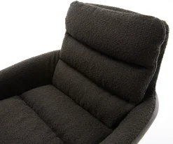 DrehstuhlAbelia-Flex mit Armlehnen Materialmix Schwarz Kreuzgestell breit Effektfinish Titan 360° drehbar Wippfunktion Sofort versandfertig