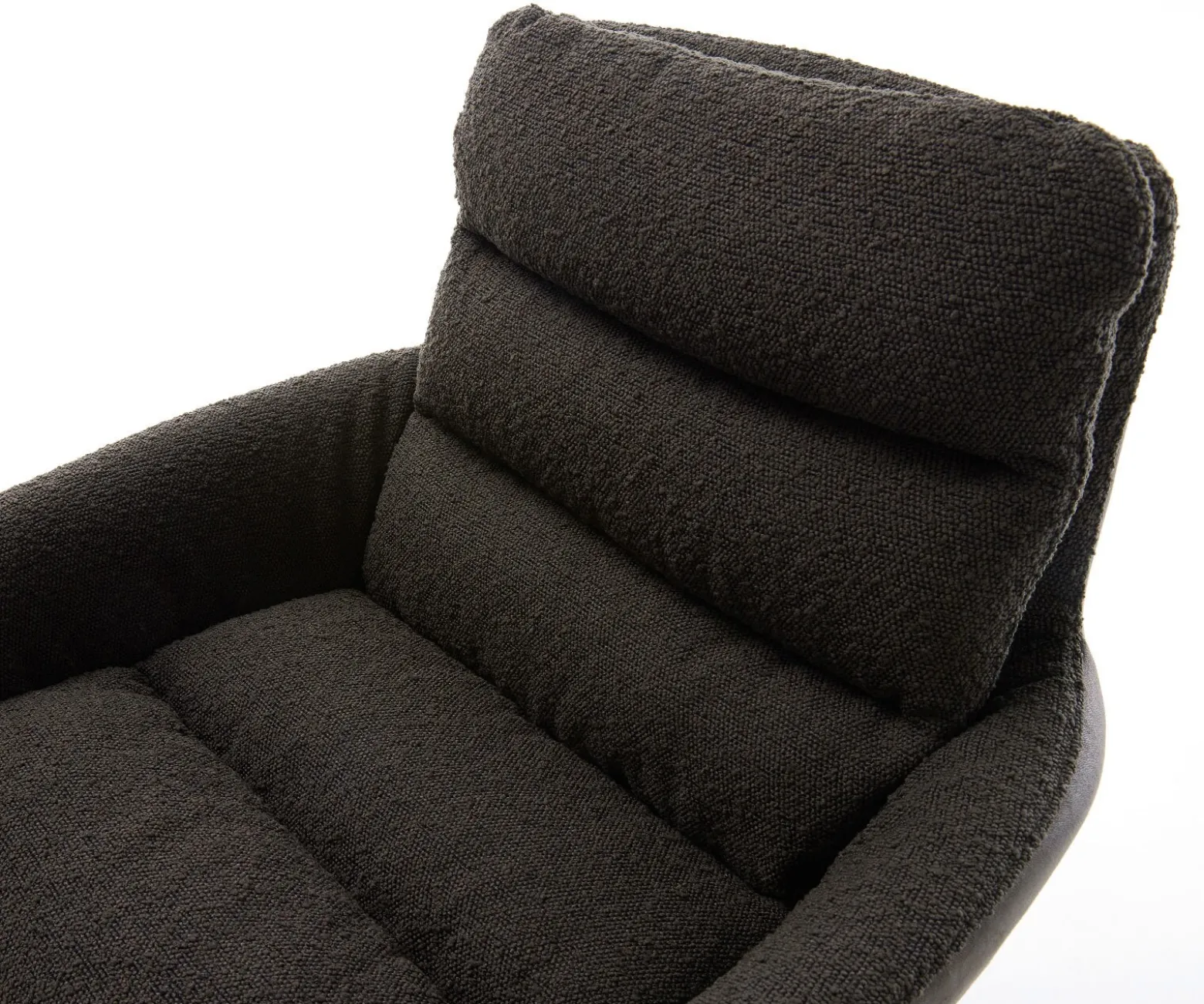DrehstuhlAbelia-Flex mit Armlehnen Materialmix Schwarz Kreuzgestell breit Effektfinish Titan 360° drehbar Wippfunktion Sofort versandfertig