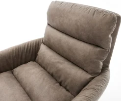 DrehstuhlAbelia-Flex mit Armlehnen Mikrofaser Taupe Vintage Kreuzgestell breit Graphit 360° drehbar Wippfunktion Sofort versandfertig