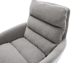 DrehstuhlAbelia-Flex mit Armlehnen Strukturstoff Soft Grau Kreuzgestell breit Graphit 360° drehbar Wippfunktion Sofort versandfertig