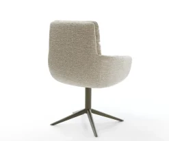 DrehstuhlAbelia-Flex mit Armlehnen Webstoff Soft Beige Fußkreuz Effektfinish Titan 360° drehbar Wippfunktion Sofort versandfertig