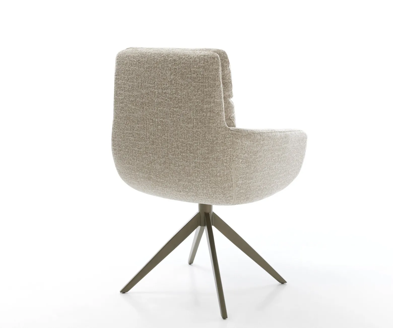 DrehstuhlAbelia-Flex mit Armlehnen Webstoff Soft Beige Kreuzgestell breit Effektfinish Titan 360° drehbar Wippfunktion Sofort versandfertig