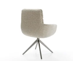DrehstuhlAbelia-Flex mit Armlehnen Webstoff Soft Beige Kreuzgestell breit Graphit 360° drehbar Wippfunktion Sofort versandfertig