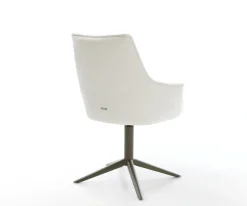 DrehstuhlAlja-Flex mit Armlehnen Bouclé Soft Beige Fußkreuz Effektfinish Titan 360° drehbar Wippfunktion Taschenfederkern Sofort versandfertig
