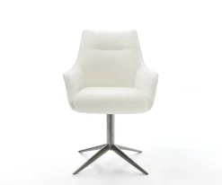 DrehstuhlAlja-Flex mit Armlehnen Bouclé Soft Beige Fußkreuz Graphit 360° drehbar Wippfunktion Taschenfederkern Sofort versandfertig