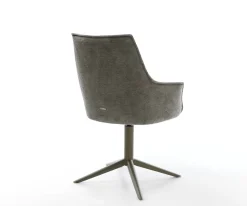 DrehstuhlAlja-Flex mit Armlehnen Bouclé Soft Schlamm Fußkreuz Effektfinish Titan 360° drehbar Wippfunktion Taschenfederkern Sofort versandfertig